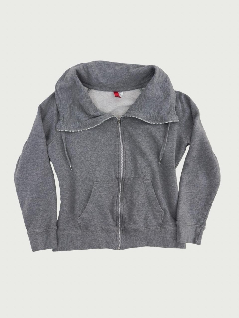 Wide Funnel Neck Zip Front Sweatshirt